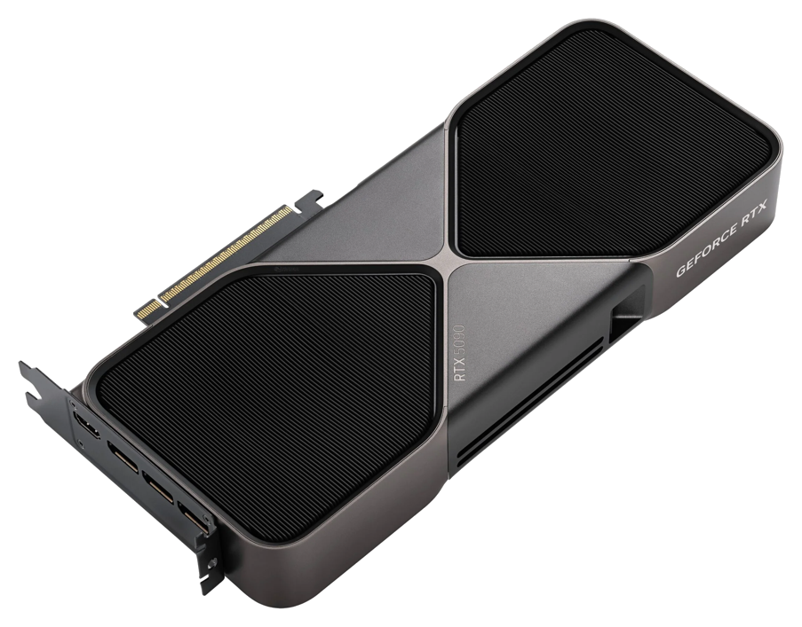 PNY GeForce RTX 5090 professional graphics card for workstation rendering and AI development