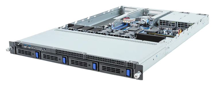 Gigabyte 1U rack server for AI training and high-performance computing workloads