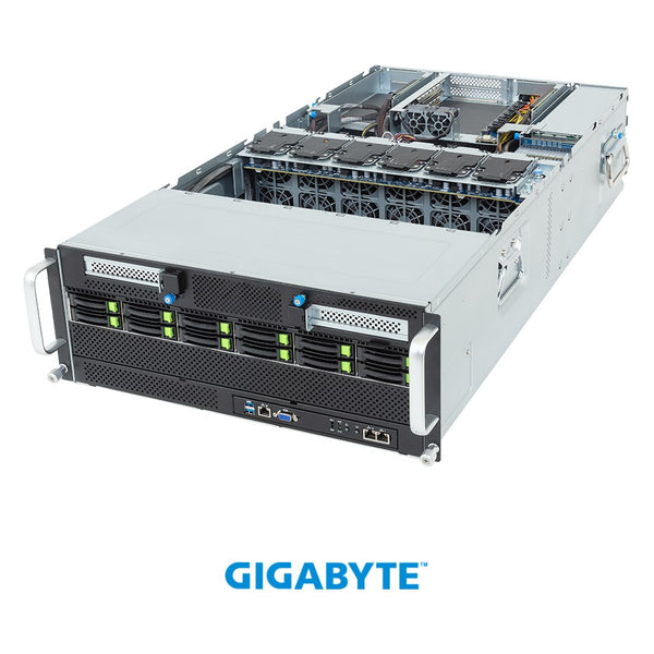 G494-ZB4-AAP2 Gigabyte HPC/AI Server, 2 x AMD EPYC 9575F, 24 x 64GB RAM, 8 x 3.84TB NVMe SSD, 1 x NVIDIA H200 NVL 148GB GPU, 4 x 3000W PSU - NEW