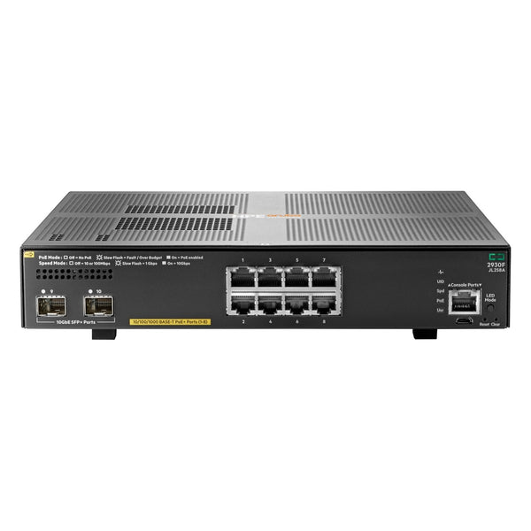 JL258A ARUBA 2930F 8G PoE+ 2SFP+ Switch - RENEW