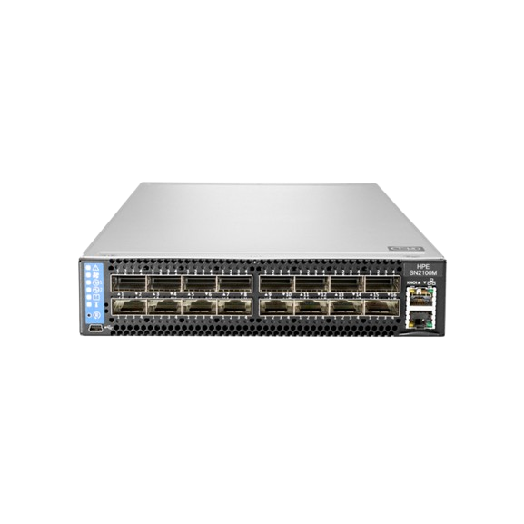 SN2100M HPE 100GbE 16QSFP28 Power to Connector Airflow Half Width TAA-compliant Switch - RENEW